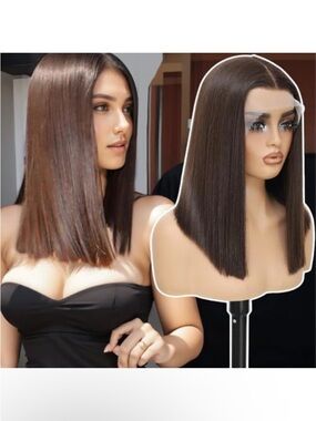 Classic Straight Brown Lace Front Wig - Natural Brown